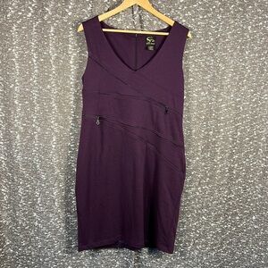 Serena Williams Signature Statement Purple Zip Design Sleeveless Dress